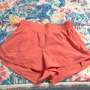 Coral high-waisted hotty hot shorts